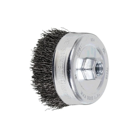 Pferd 82511 4in Crimped Wire Cup Brush .020 CS Wire, 5/8-11 Thread ext. 82511-PFERD